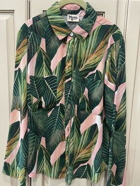 Show Me Your Mumu Tropical Leaf Blouse